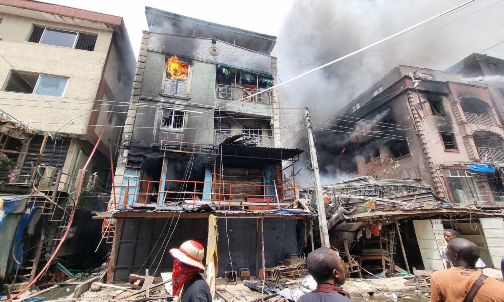 Fire razes five buildings in Lagos market, 40 shops in Kano