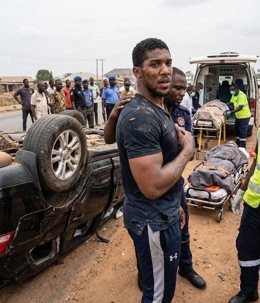 Anthony Joshua crash scene