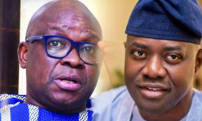 Former Ekiti State Governor Ayo Fayose and Oyo State Governor Seyi Makinde