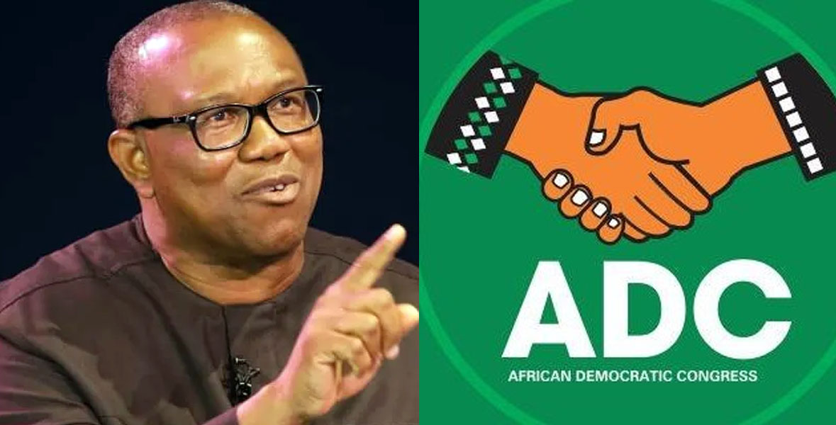 Peter Obi with ADC logo