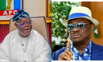 Federal Capital Territory Minister Nyesom Wike and All Progressives Congress (APC) National Secretary Ajibola Basiru