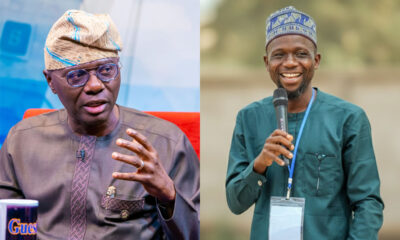 Lagos State Governor, Babajide Sanwo-Olu and Amir (President) of MSSN Lagos Kamoldeen Abiona