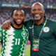 Nigeria’s Ademola Lookman and Super Eagles head coach Eric Chelle