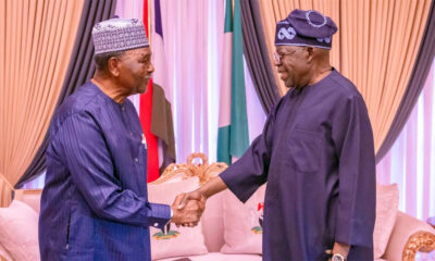Former military head of state, General Yakubu Gowon and President Bola Ahmed Tinubu