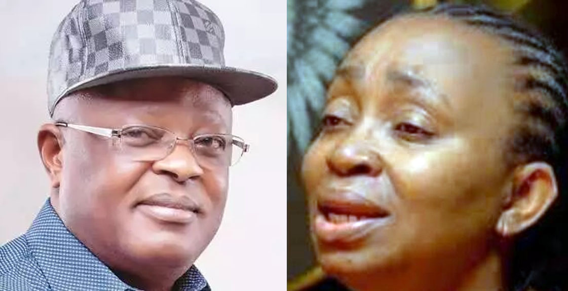 Minister of Works Dave Umahi and Nigerian businesswoman Tracy Nicholas Ohiria