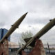 Mockups of domestically-made Iranian missiles are displayed at an exhibition outside the Defence Museum in Tehran on March 31, 2026. FILE PHOTO/Agence France-Presse