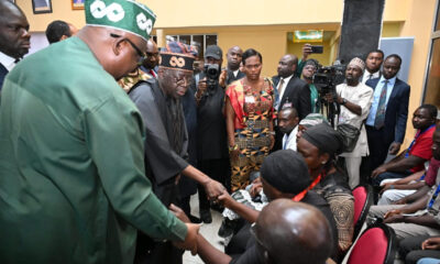 President Bola Ahmed Tinubu with victims of palm Sunday Attack in Plateau State
