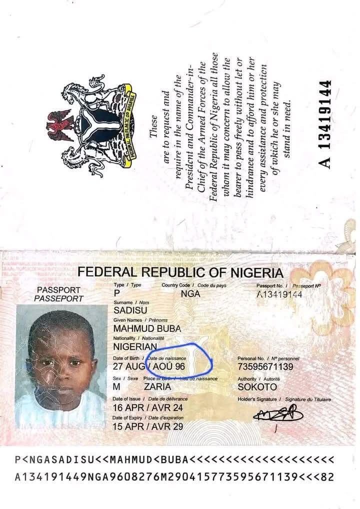 Date of birth of Sadisu Buba Mahmud