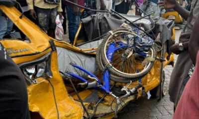 BREAKING: Several Injured as Car Crashes Into Tricycles in Lagos