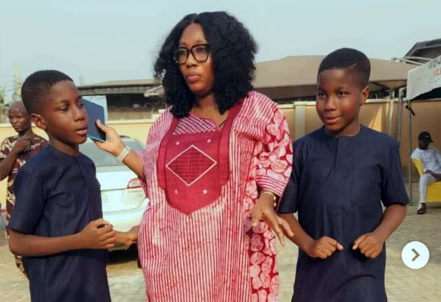 Mrs Olaide Busayo Adegoke John-Paul and her twins