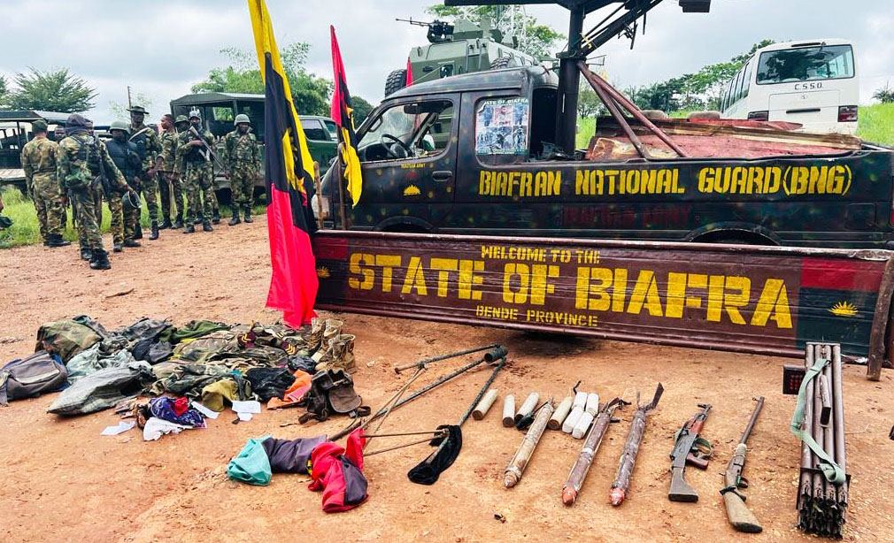 Police Arrest Four Suspected Terrorists in Imo, Recover Biafra Flags, Guns