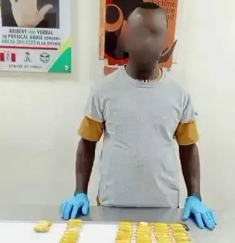 Former okada rider excretes 100 wraps of methamphetamine after arrest at Lagos airport