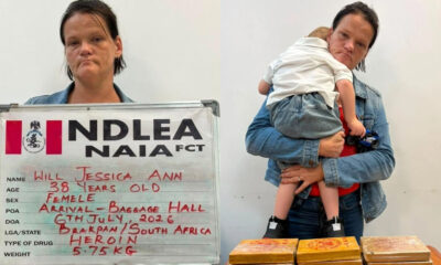 NDLEA arrests South African woman with 5.75kg heroin at Abuja airport