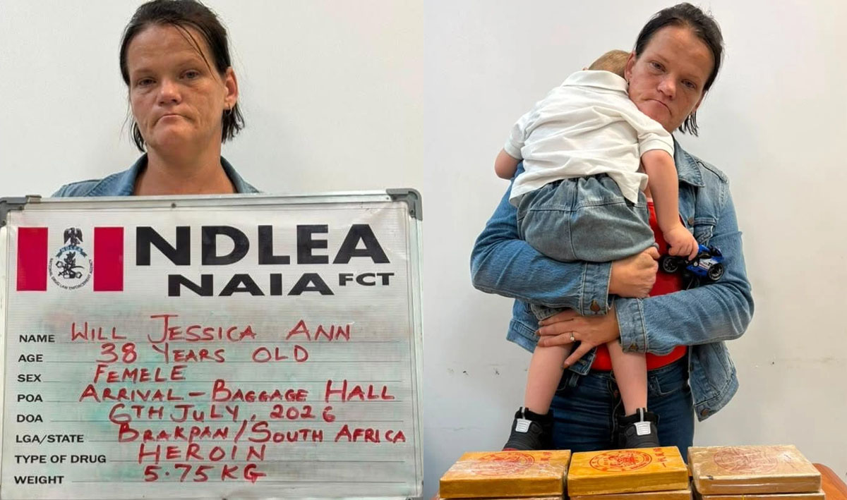 NDLEA arrests South African woman with 5.75kg heroin at Abuja airport