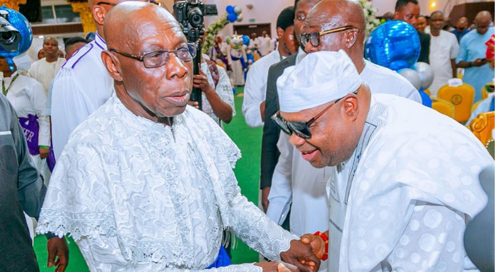 Obasanjo Pays Surprise Visit to Adeleke, Tasks Him on Good Governance
