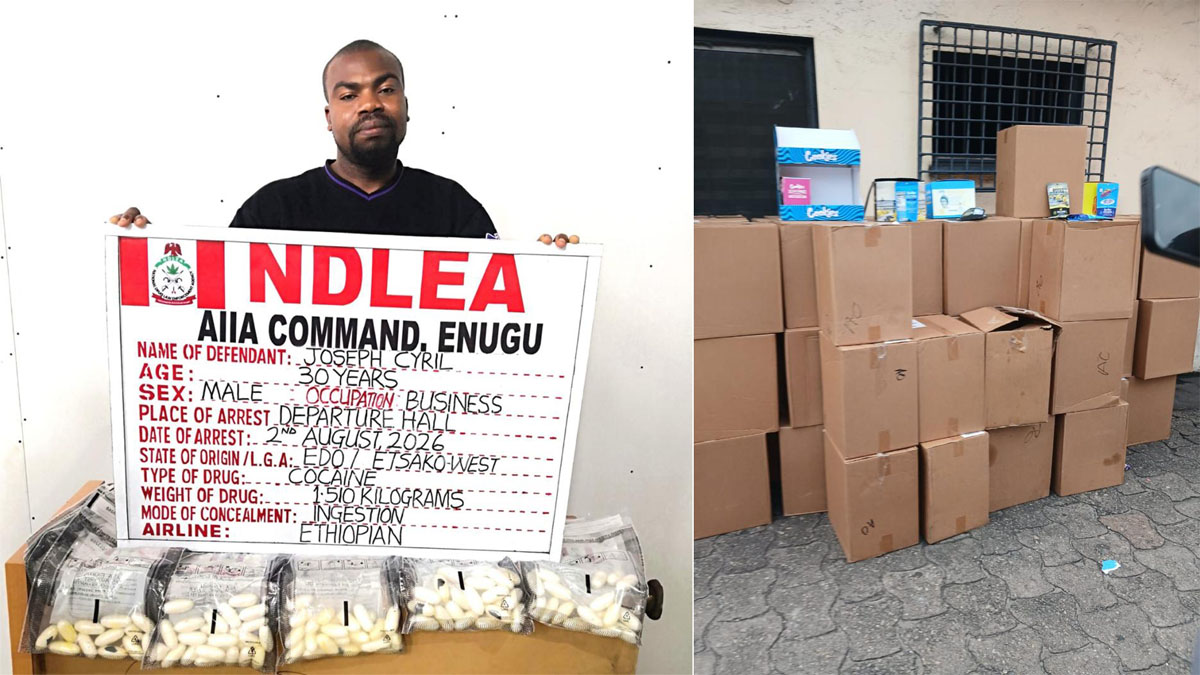 Italy-Based Businessman Excretes 98 Wraps of Cocaine at Enugu Airport