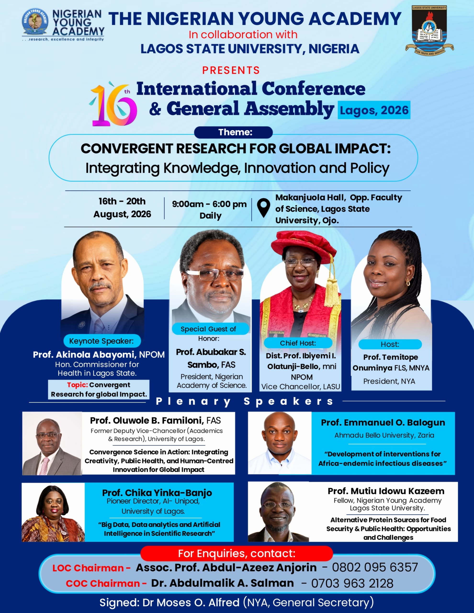 Nigerian Young Academy, LASU to Host 16th International Conference on Convergent Research
