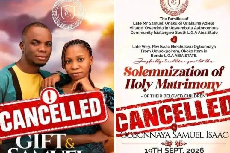 Irreconcilable Developments: Wedding Cancelled 24 Hours Before Ceremony