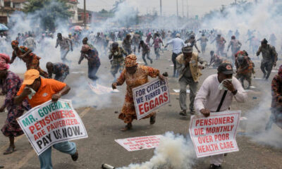 Lagos pensioners tear-gassed during protest as Sowore demands justice