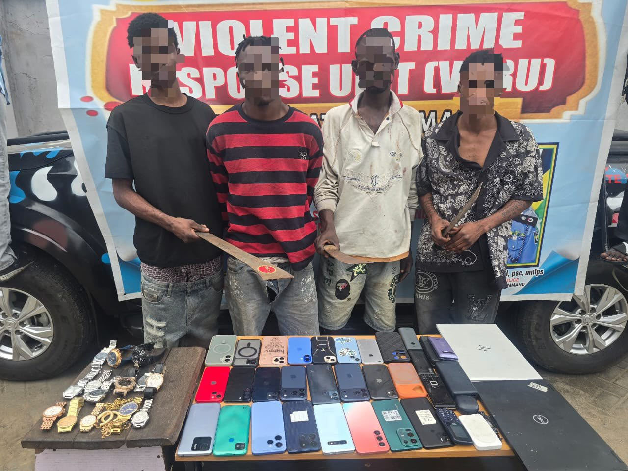 Lagos police arrest four suspected robbers, recover 25 phones in Mushin