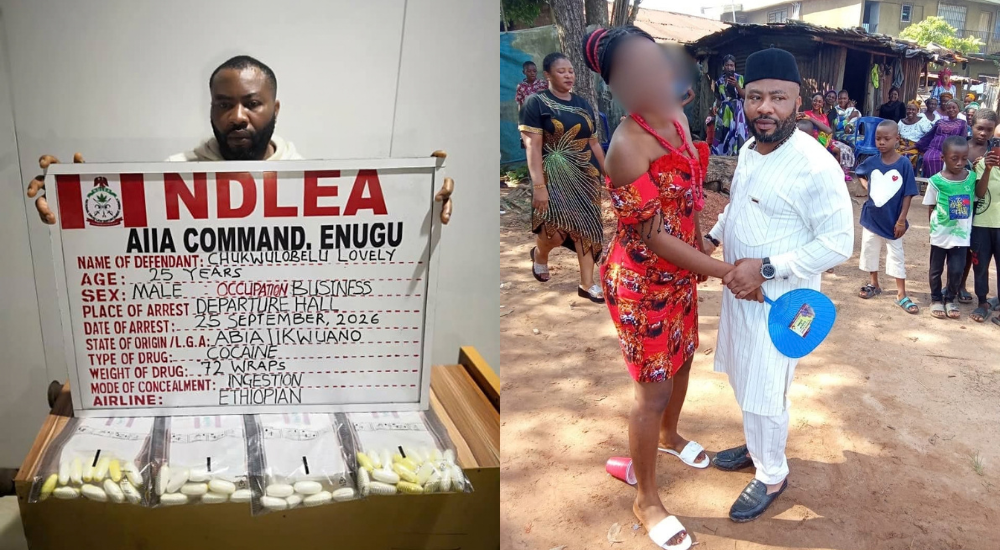 Newlywed Arrested After Allegedly Excreting 72 Cocaine Wraps at Enugu Airport