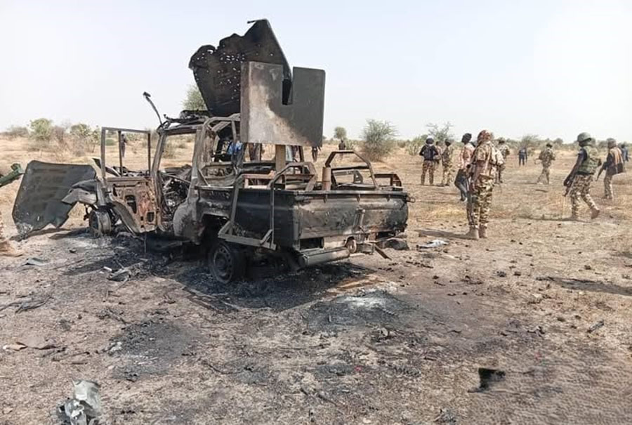 Borno Highway Blast: Soldiers Killed as Military Vehicle Hits Landmine