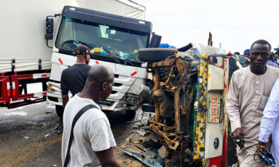 Five Injured as 40-Foot Truck Rams Two Buses on Lagos-Ibadan Expressway