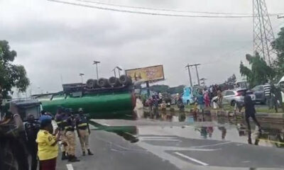 Outrage as Residents Scoop Groundnut Oil From Lagos Tanker Crash Scene